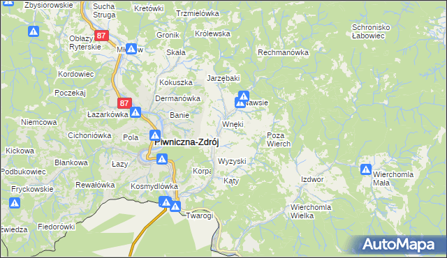 mapa Łomnica-Zdrój, Łomnica-Zdrój na mapie Targeo