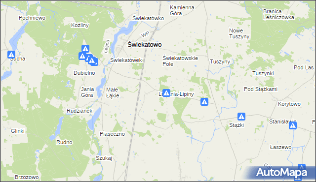 mapa Lubania-Lipiny, Lubania-Lipiny na mapie Targeo