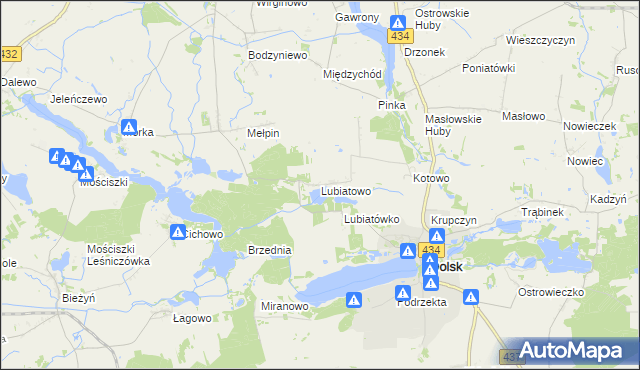 mapa Lubiatowo gmina Dolsk, Lubiatowo gmina Dolsk na mapie Targeo