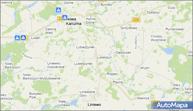 mapa Lubieszyn, Lubieszyn na mapie Targeo