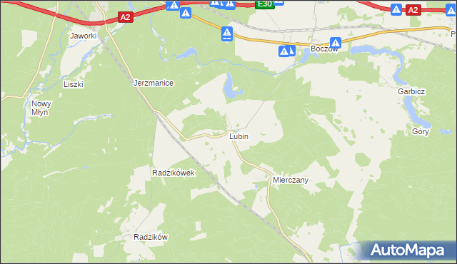 mapa Lubin gmina Torzym, Lubin gmina Torzym na mapie Targeo