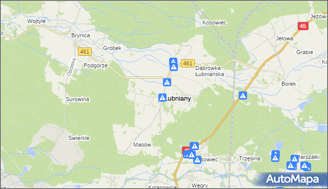 mapa Łubniany, Łubniany na mapie Targeo