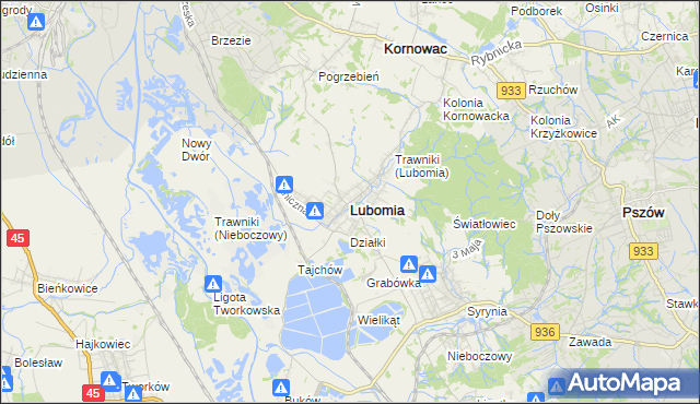 mapa Lubomia, Lubomia na mapie Targeo