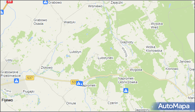 mapa Lubstynek, Lubstynek na mapie Targeo
