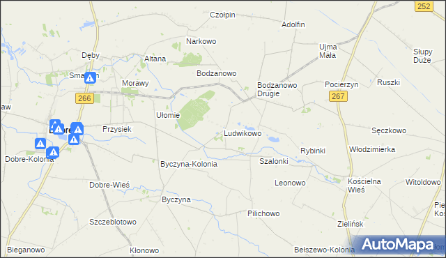 mapa Ludwikowo gmina Dobre, Ludwikowo gmina Dobre na mapie Targeo
