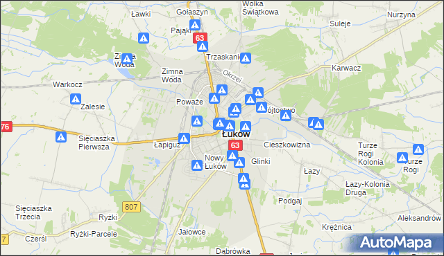 mapa Łuków, Łuków na mapie Targeo