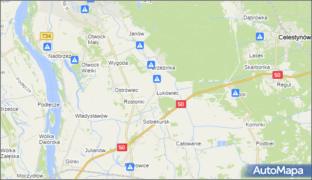 mapa Łukówiec gmina Karczew, Łukówiec gmina Karczew na mapie Targeo