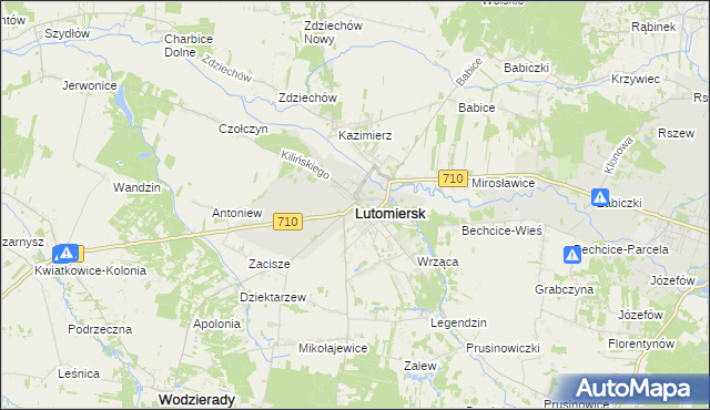 mapa Lutomiersk, Lutomiersk na mapie Targeo