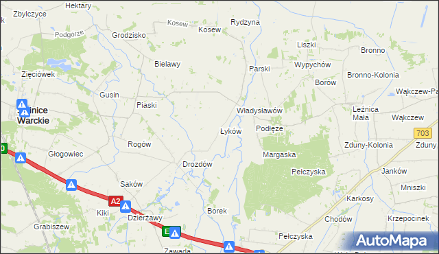 mapa Łyków, Łyków na mapie Targeo