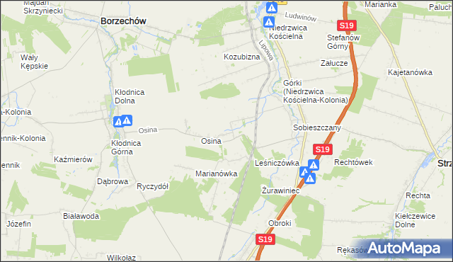 mapa Majdan Sobieszczański, Majdan Sobieszczański na mapie Targeo