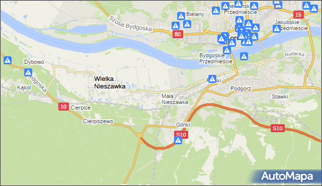 mapa Mała Nieszawka, Mała Nieszawka na mapie Targeo