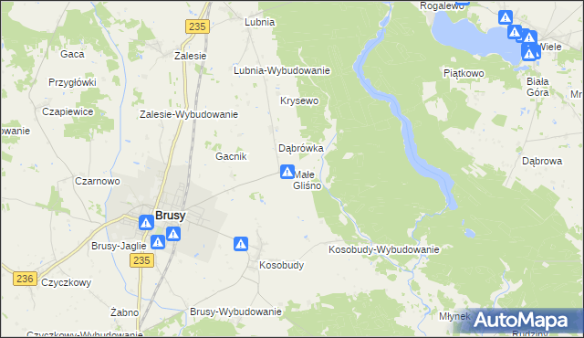 mapa Małe Gliśno, Małe Gliśno na mapie Targeo