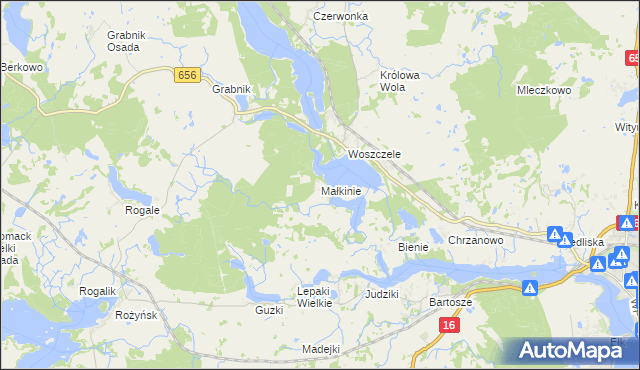 mapa Małkinie, Małkinie na mapie Targeo