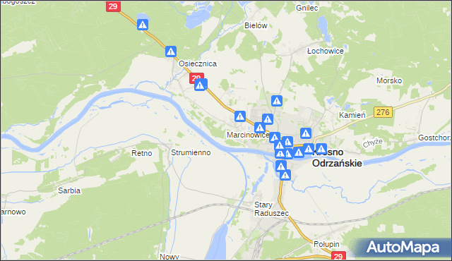 mapa Marcinowice gmina Krosno Odrzańskie, Marcinowice gmina Krosno Odrzańskie na mapie Targeo