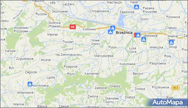 mapa Marcyporęba, Marcyporęba na mapie Targeo