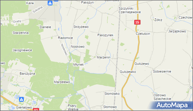 mapa Marzenin gmina Września, Marzenin gmina Września na mapie Targeo