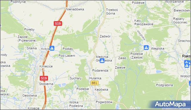 mapa Medynia Głogowska, Medynia Głogowska na mapie Targeo