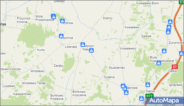 mapa Miączyn Duży, Miączyn Duży na mapie Targeo