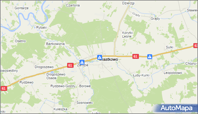 mapa Miastkowo, Miastkowo na mapie Targeo