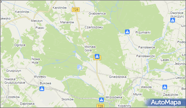 mapa Michala Góra Leśniczówka, Michala Góra Leśniczówka na mapie Targeo