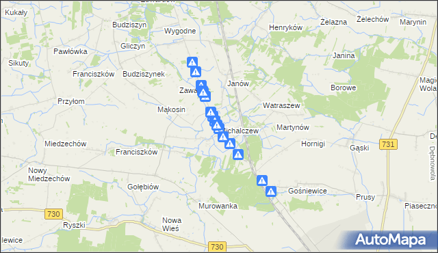 mapa Michalczew, Michalczew na mapie Targeo