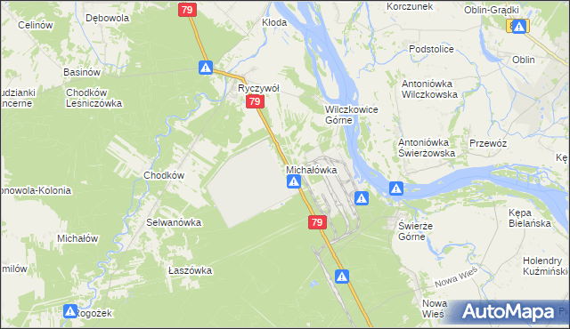 mapa Michałówka gmina Kozienice, Michałówka gmina Kozienice na mapie Targeo