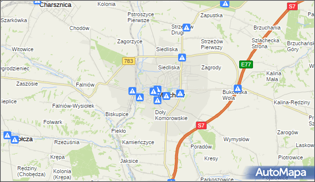 mapa Miechów, Miechów na mapie Targeo