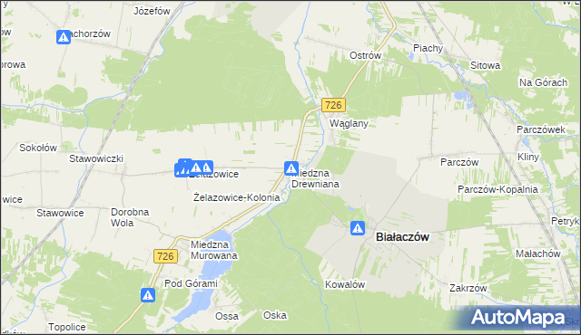 mapa Miedzna Drewniana, Miedzna Drewniana na mapie Targeo