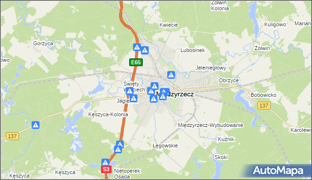 mapa Międzyrzecz, Międzyrzecz na mapie Targeo