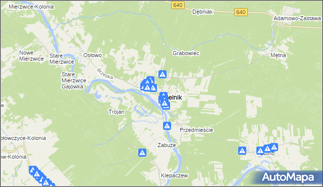mapa Mielnik powiat siemiatycki, Mielnik powiat siemiatycki na mapie Targeo