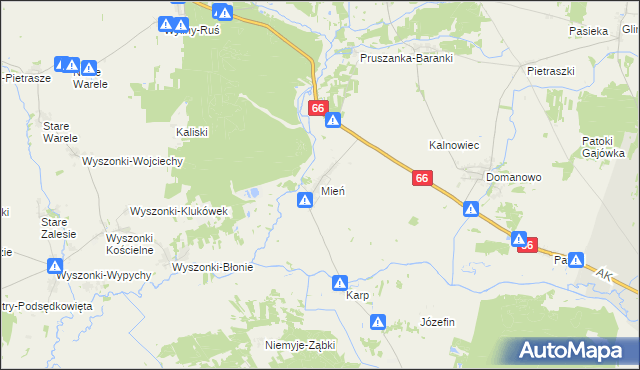 mapa Mień, Mień na mapie Targeo