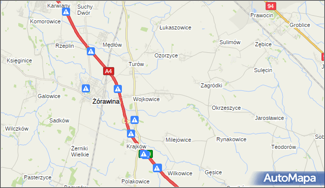 mapa Mnichowice gmina Żórawina, Mnichowice gmina Żórawina na mapie Targeo