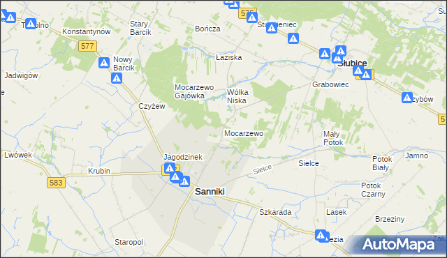 mapa Mocarzewo, Mocarzewo na mapie Targeo