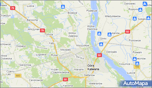 mapa Moczydłów, Moczydłów na mapie Targeo