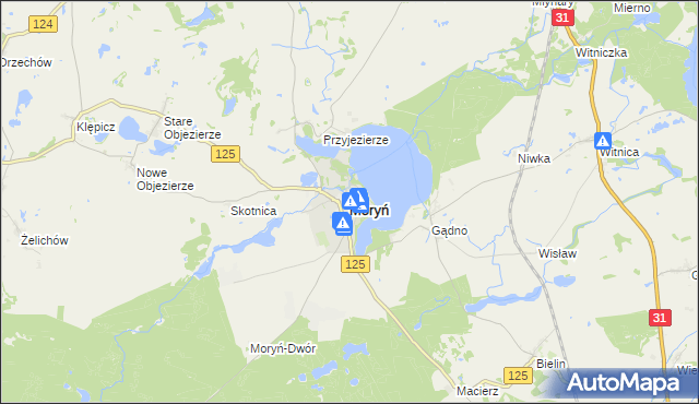 mapa Moryń, Moryń na mapie Targeo