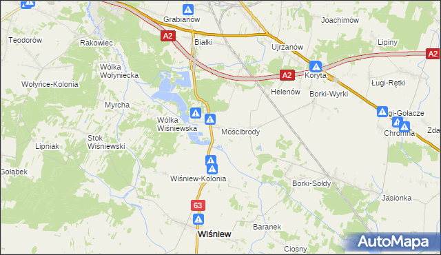 mapa Mościbrody, Mościbrody na mapie Targeo