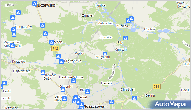 mapa Motyczno, Motyczno na mapie Targeo