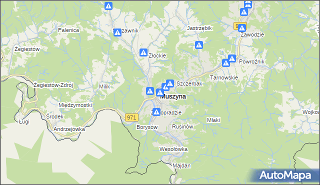 mapa Muszyna, Muszyna na mapie Targeo