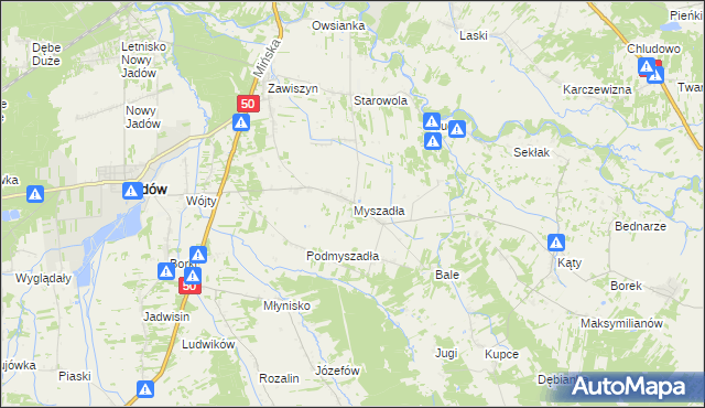 mapa Myszadła, Myszadła na mapie Targeo