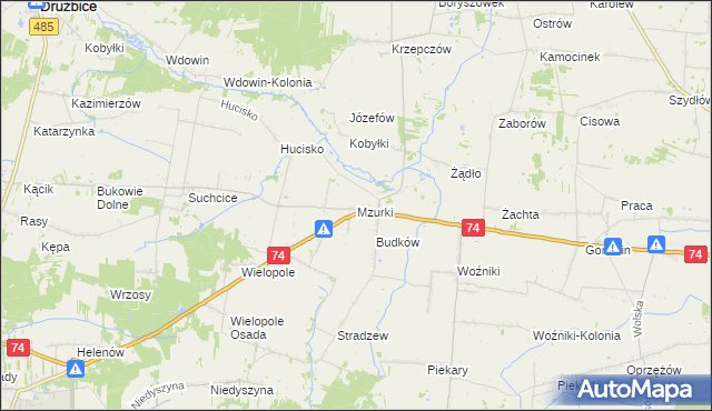 mapa Mzurki, Mzurki na mapie Targeo