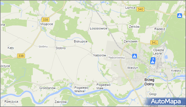 mapa Naborów, Naborów na mapie Targeo