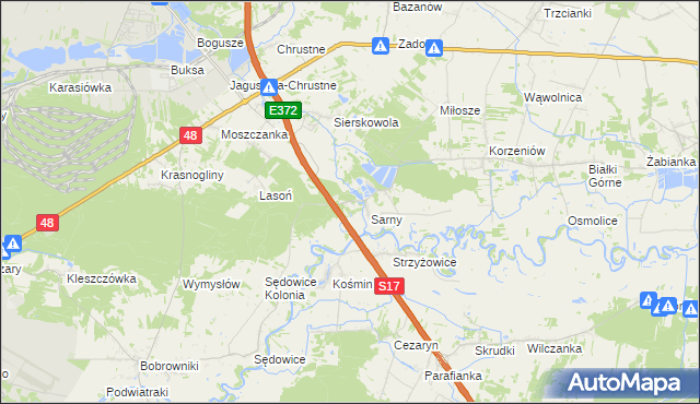 mapa Nadleśnictwo Sarny, Nadleśnictwo Sarny na mapie Targeo