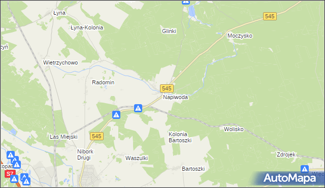 mapa Napiwoda, Napiwoda na mapie Targeo