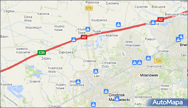 mapa Natolin gmina Grodzisk Mazowiecki, Natolin gmina Grodzisk Mazowiecki na mapie Targeo