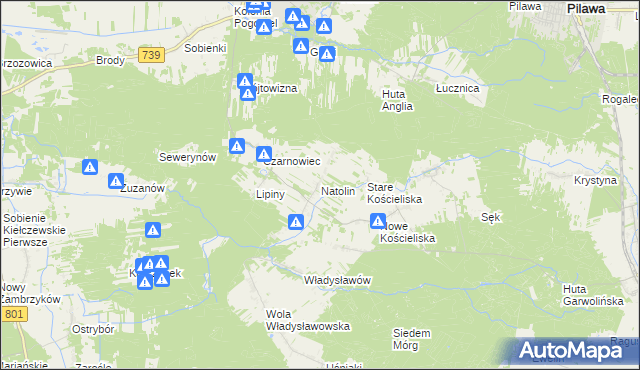 mapa Natolin gmina Osieck, Natolin gmina Osieck na mapie Targeo