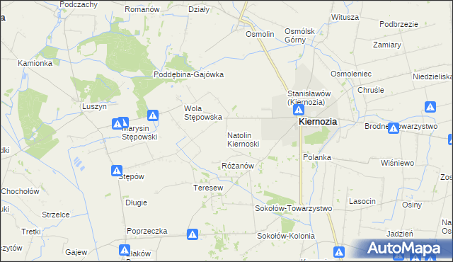 mapa Natolin Kiernoski, Natolin Kiernoski na mapie Targeo