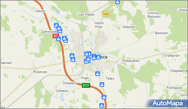 mapa Nidzica, Nidzica na mapie Targeo