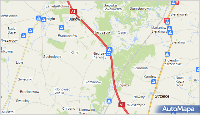 mapa Niedrzew Drugi, Niedrzew Drugi na mapie Targeo