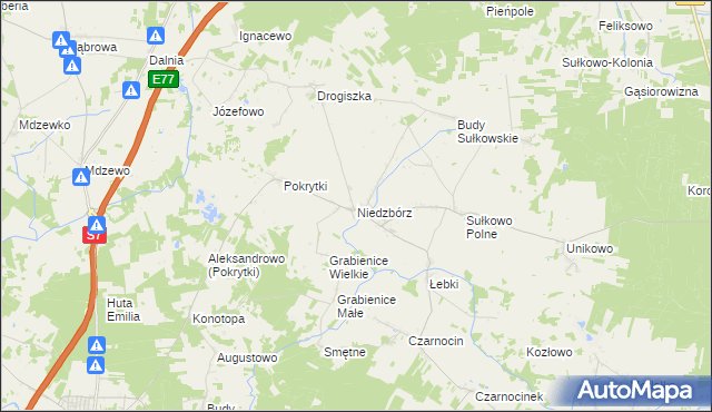 mapa Niedzbórz, Niedzbórz na mapie Targeo