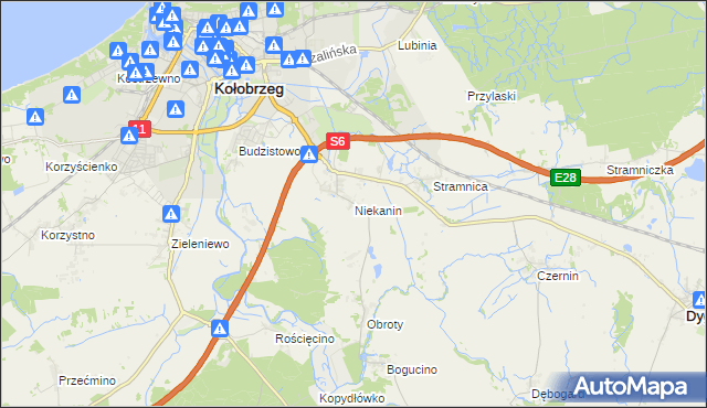 mapa Niekanin, Niekanin na mapie Targeo